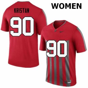 NCAA Ohio State Buckeyes Women's #90 Bryan Kristan Throwback Nike Football College Jersey BBC5645DA